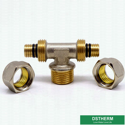 Customized Male Threaded Tee Compression Brass Fittings Screw Fittings For Pex Aluminum Pex Pipe