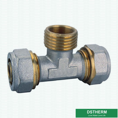 Customized Male Threaded Tee Compression Brass Fittings Screw Fittings For Pex Aluminum Pex Pipe