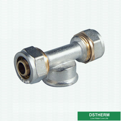 Customized Female Threaded Tee Compression Brass Fittings Screw Fittings For Pex Aluminum Pex Pipe