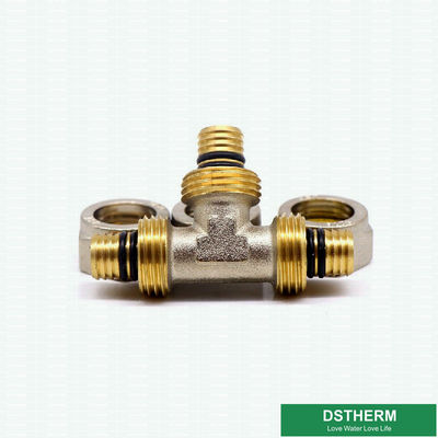 Customized Equal Threaded Tee Compression Brass Fittings Screw Fittings For Pex Aluminum Pex Pipe