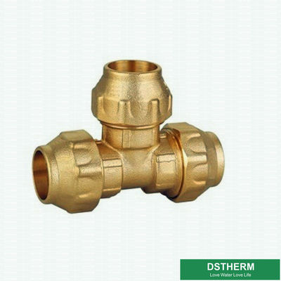 Tee Screw PE Pipe Brass Compression Fittings Equal Threaded