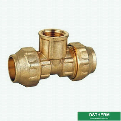 Aluminum PE Pipe CZ132 Brass Compression Fittings With SS Sleeve