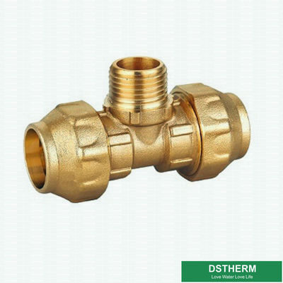 Aluminum PE Pipe CZ132 Brass Compression Fittings With SS Sleeve