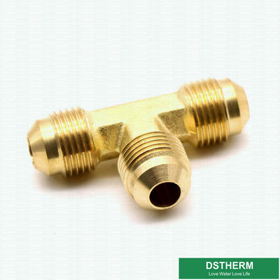 Flare Fitting Male Threaded Tee Brass Invert Flare Fitting For Heating And Refrigeration