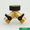 Customized Brass Garden Fittings Two Ways Garden Type Y Brass Water Pipe Hose Connector