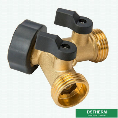 Customized Brass Garden Fittings Two Ways Garden Type Y Brass Water Pipe Hose Connector