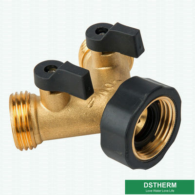 Customized Brass Garden Fittings Two Ways Garden Type Y Brass Water Pipe Hose Connector