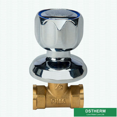 Customized Logo Chrome Plated Concealed Water Pipe Bronze Brass Stop Cock Valve