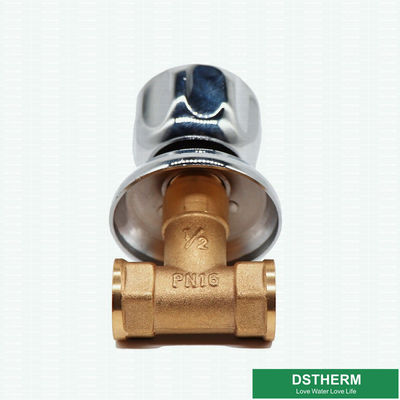 Customized Logo Chrome Plated Concealed Water Pipe Bronze Brass Stop Cock Valve