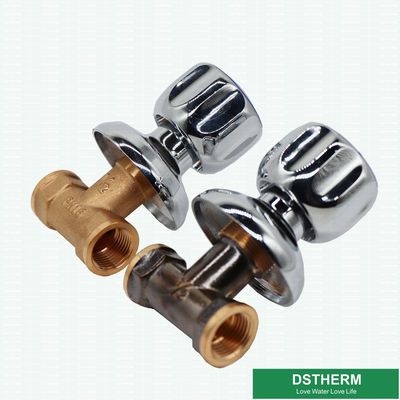 Customized Logo Chrome Plated Concealed Water Pipe Bronze Brass Stop Cock Valve