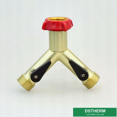 Customized Garden Hose Pipe Shut Off Valve Garden Brass Two Ways Water Hose Connector Splitter