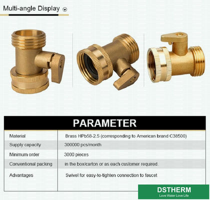 Customized One Way Water Hose Connector Brass Fittings