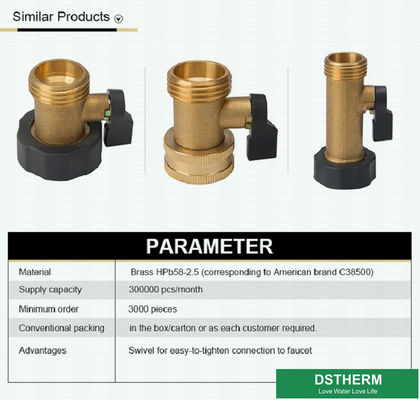 Single Outlet Hose Connector Coupling Brass Fittings Brass Valves