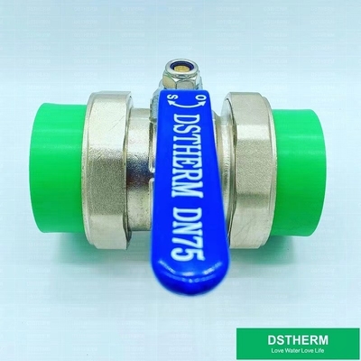 ISO Standard Big Size Heavier Type Ppr Brass PPR Double Union Ball Valve 75mm