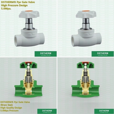 PPR Brass Seal Type Concealed Gate Stop Valve For Cold Hot Water Control