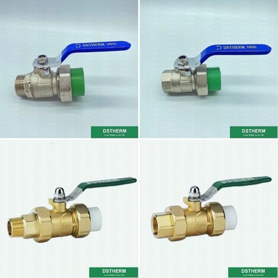 Brass Male Union Fast Flow Control Ball Valve With Plastic Connector