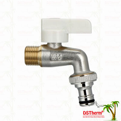 Ergonomic White Plastic Handle Bibcock Faucet with Customized Material and 1/2