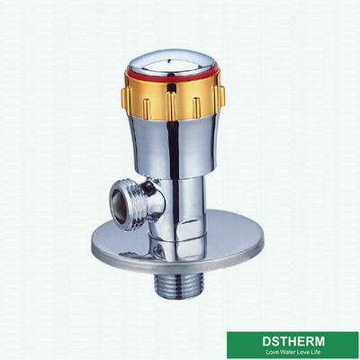 Gold Color Chromed Wall Mounted Kitchen Basin Water Round Handle Quick Open Bathroom Cock Valve Brass Angle Valve